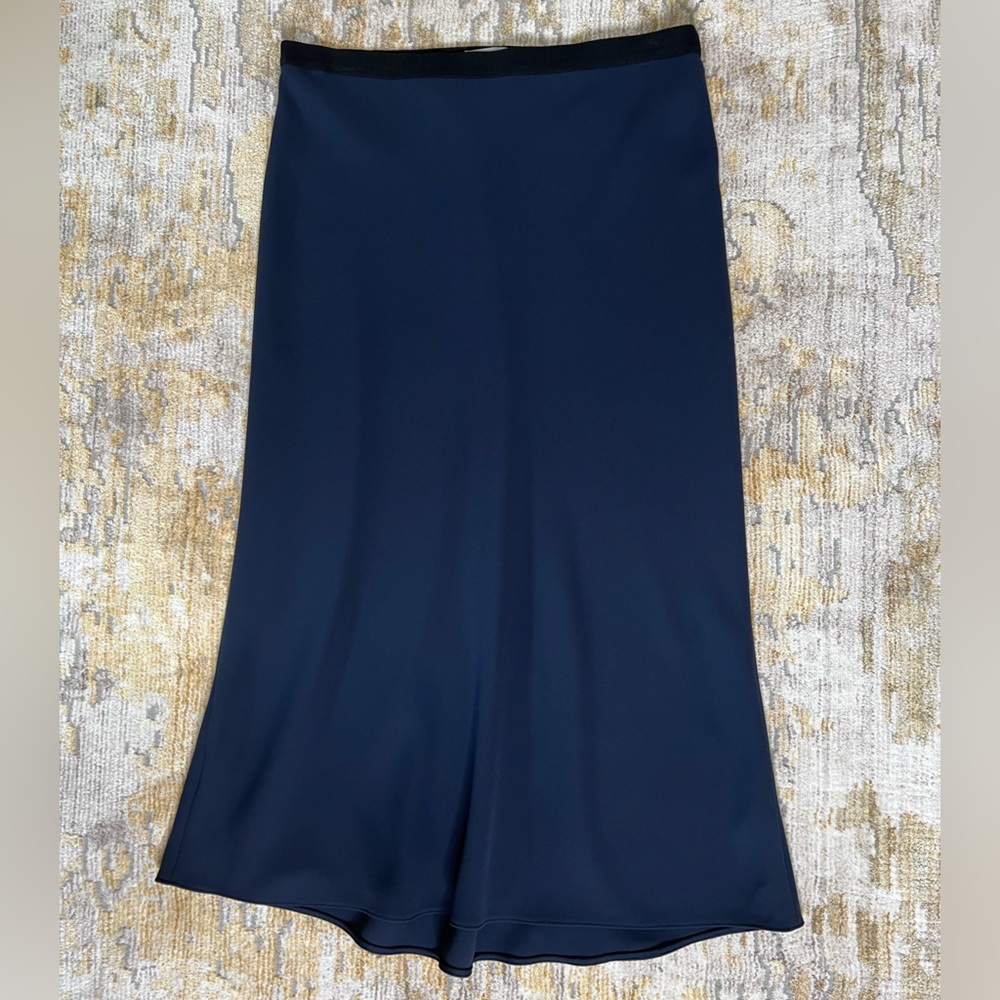 Vince Midi Skirt Navy Blue XS